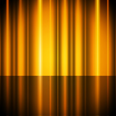 Yellow Curtains Background Shows Stage And Acting.