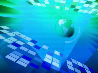 Earth Background Shows Global Digital Art Or Design.