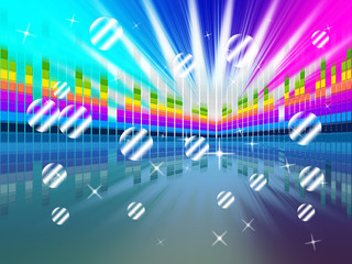 Colorful Soundwaves Backround Means Music Sparkles And Party .