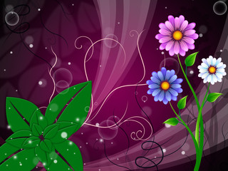 Flowers Background Means Stem Buds And Petals.
