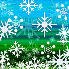 Landscape Snowflakes Background Shows Winter December And Cold.