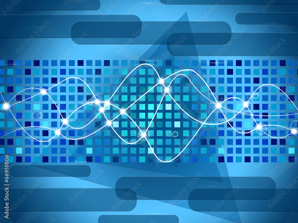 Poster double helix background means shining squares and shapes.
