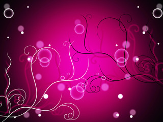 Floral And Bubbles Background Means Botanical Flowery Decoration