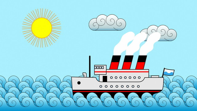 Cartoon Passenger Ship Background