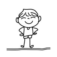 hand drawing happy kids