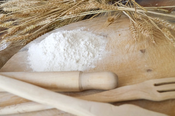White wheat on wood with