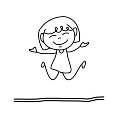 hand drawing happy kids