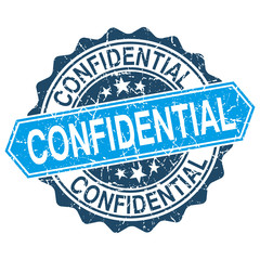 Confidential grungy stamp isolated on white background