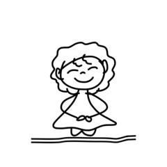 hand drawing happy kids