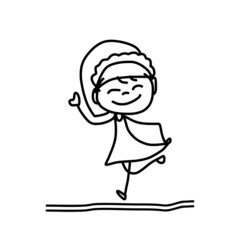 hand drawing happy kids