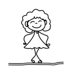 hand drawing happy kids