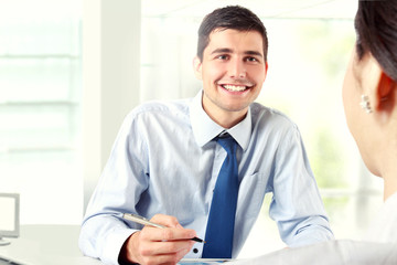 Fototapeta premium businessman interviewing