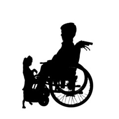 Fototapeta na wymiar Vector silhouette of a boy.