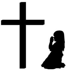 Vector silhouettes of girl.