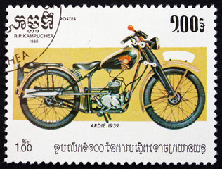 Postage stamp Cambodia 1985 Ardie, 1939, Motorcycle