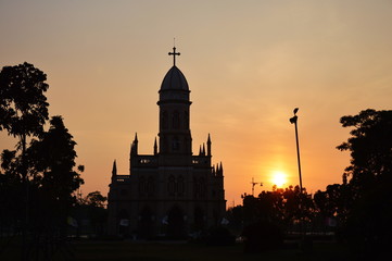 church on sunset