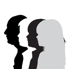 Vector silhouettes family.