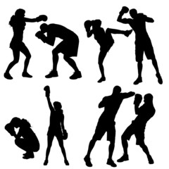 Vector silhouettes of people.