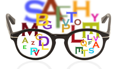 Glasses and letters