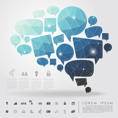 bubble brain geometry with business icon