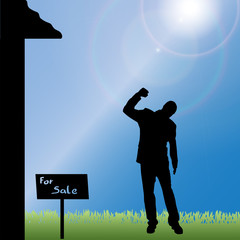 Vector silhouette of man.