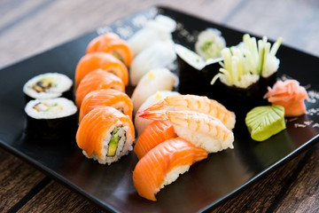 Japanese seafood sushi set