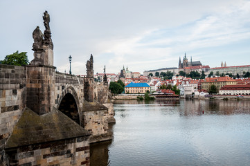 Panorama with Charles Bridge and Prague Castle