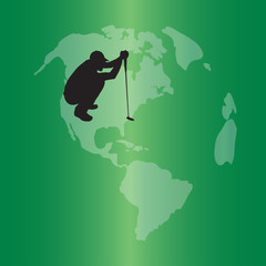 Vector silhouette of the globe.