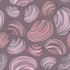 Seamless pattern of seashells
