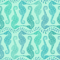 Seamless pattern of seahorse © Annykos