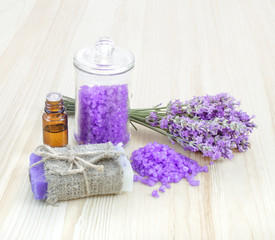 Lavender bath salt and soap.