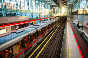 Train at subway Station