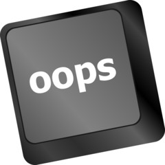 The word oops on a computer keyboard