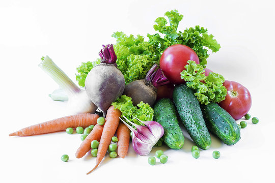 vegetables isolated on a white background