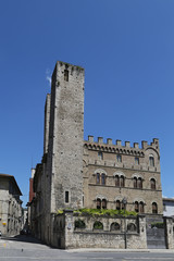 Fototapeta na wymiar Ascoli Piceno (Marches, Italy) - Historic palace with towers