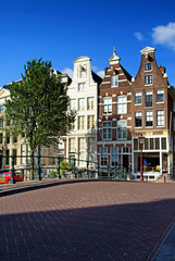 Bridge and houses in Amsterdam
