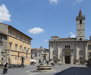 Fototapeta na wymiar the Cathedral of St. Emidio in Arringo Square - Ascoli Piceno.