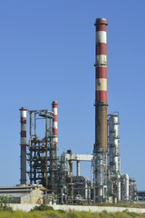 Fototapeta na wymiar Oil refinery, Europe. Polluting energy