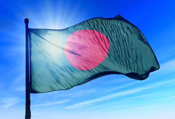 Bangladesh flag waving on the wind