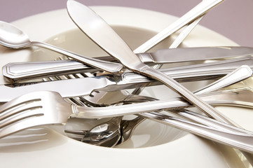 cutlery spoon fork knife silver