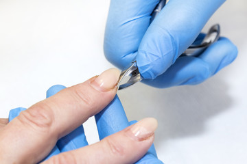 woman doing manicure beauty salon