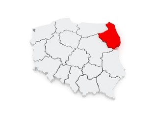 Map of Podlasie. Poland.