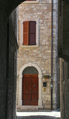 Fototapeta na wymiar Ascoli Piceno, Marches, Italy - Old typical street