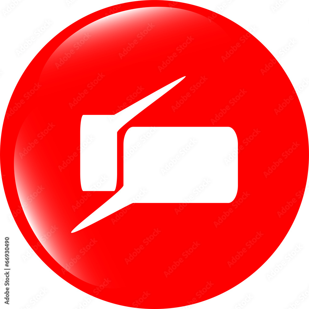 Poster glossy speech bubble web button icon