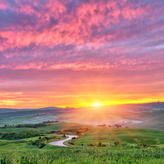 Fototapeta na wymiar Tuscany sunrise