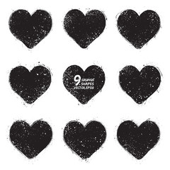 Vector vintage grunge hearts