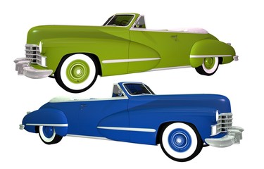 Two Classic Cars Isolated