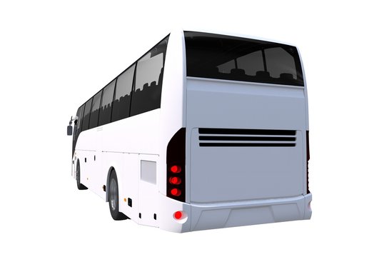 Tour Bus Rear View Illustration