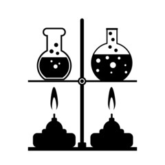 Laboratory burner and flask
