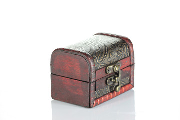 Traditional of wooden box isolated.